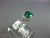 ESTATE 1.16CT DIAMOND & AAA EMERALD 14KT WHITE GOLD CUSHION HALO ENGAGEMENT RING