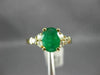 ESTATE 1.42CT DIAMOND & AAA EMERALD 14K YELLOW GOLD CLASSIC OVAL ENGAGEMENT RING