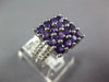 ESTATE LARGE 3.32CT DIAMOND & AAA AMETHYST 14KT WHITE GOLD 3D SQUARE FUN RING