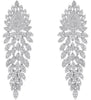 ESTATE LARGE 7.28CT DIAMOND 18K WHITE GOLD 3D MULTI LEAF FLOWER HANGING EARRINGS