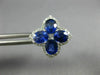 ESTATE LARGE 3.79CT DIAMOND & AAA SAPPHIRE 18KT WHITE GOLD FLOWER STUD EARRINGS