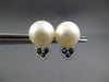 .37CT DIAMOND & AAA SAPPHIRE & AAA SOUTH SEA PEARL 14KT WHITE GOLD STUD EARRINGS