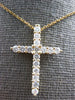 ESTATE LARGE .70CT DIAMOND 14K YELLOW GOLD CLASSIC CROSS FLOATING PENDANT #27658