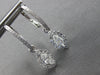 1.08CT DIAMOND 18K WHITE GOLD ROUND & MARQUISE LEVERBACK HANGING EARRINGS #27846
