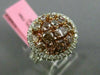 ESTATE LARGE 2.91CT MULTI COLOR DIAMOND 18KT 2 TONE GOLD MULTI SHAPE ROUND RING