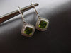 1.92CT DIAMOND & AAA PERIDOT 14KT WHITE GOLD SQUARE LEVERBACK HANGING EARRINGS