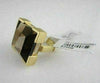 ANTIQUE WIDE 14CTW SMOKY TOPAZ DIAMOND 14K Y GOLD RING