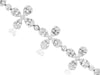 3.35CT DIAMOND 14KT WHITE GOLD 3D ROUND & BAGUETTE MULTI FLOWER TENNIS BRACELET