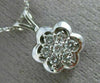 ESTATE .45CT DIAMOND 14KT WHITE GOLD FLOATING BEZEL CLUSTER FLOWER PENDANT #6378