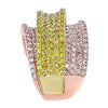 3.16CT PINK & FANCY YELLOW DIAMOND 18KT YELLOW & ROSE GOLD 3D ANNIVERSARY RING