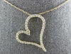ESTATE .43CT DIAMOND 14KT YELLOW GOLD OPEN HEART SIDEWAYS LOVE FLOATING PENDANT