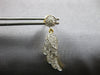 ESTATE .88CT DIAMOND 14K 2 TONE GOLD MULTI LEAF CIRCULAR HANGING EARRINGS #27881