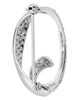 ESTATE LARGE .66CT DIAMOND 18KT WHITE GOLD 3D OVAL DOUBLE SWIRL FUN BROOCH PIN