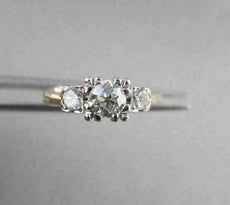 ESTATE .70CT 14KT WHITE & YELLOW GOLD PAST PRESENT FUTURE OLD MIND DIAMOND RING