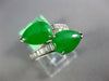 WIDE .35CT DIAMOND & AAA IMPERIAL JADEITE 14KT WHITE GOLD CRISS CROSS SNAKE RING