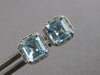 2.16CT DIAMOND & AAA AQUAMARINE 14K WHITE GOLD EMERALD CUT & ROUND STUD EARRINGS
