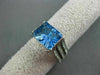 ANTIQUE LARGE 3.76CT DIAMOND AAA BLUE TOPAZ 14K WHITE GOLD ENGAGEMENT RING 27638