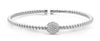 .40CT DIAMOND 18KT WHITE GOLD CIRCULAR DOME SHAPE SNAKE FLEXIBLE BANGLE BRACELET