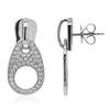 ESTATE 1.0CT DIAMOND 18K WHITE GOLD 3D ROUND OPEN TEAR DROP FUN HANGING EARRINGS