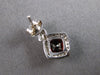 ESTATE 2.78CT DIAMOND & AAA GARNET 14KT WHITE GOLD SQUARE HALO HANGING EARRINGS