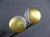 LARGE 1.5CT DIAMOND 18KT 2 TONE GOLD MATTE & SHINY CIRCULAR MOON EARRINGS #27693