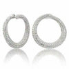 ESTATE LARGE 6.14CT DIAMOND 18KT WHITE GOLD 3D MULTI ROW SIDE WAY HOOP EARRINGS