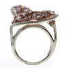 EXTRA LARGE 3.22CT WHITE & PINK DIAMOND 18KT WHITE & ROSE GOLD MULTI SHAPE RING