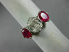 ANTIQUE 3.51CT OLD MINE DIAMOND & AAA RUBY PLATINUM THREE STONE ENGAGEMENT RING