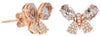 1.97CT DIAMOND & AAA MORGANITE 14KT ROSE GOLD 3D OVAL & ROUND BUTTERFLY EARRINGS