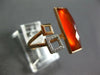 .07CT DIAMOND & AAA ORANGE AGATE 14KT ROSE GOLD 3D SQUARE RECTANGULAR FUN RING