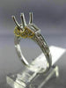 0.76CT ROUND & BAGUETTE DIAMOND 14K 2 TONE GOLD SEMI MOUNT ENGAGEMENT RING #1560