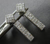 LARGE 1CT DIAMOND 14KT WHITE GOLD PRINCESS INVISIBLE SQUARE BAR HANGING EARRINGS