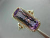 ESTATE LARGE 5.11CT DIAMOND & AAA AMETHYST 14KT ROSE GOLD 3D HALO FILIGREE RING