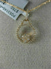 ESTATE .17CT DIAMOND 18KT WHITE GOLD 3D CIRCE OF LIFE FLOWER FLOATING PENDANT