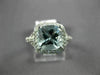 ESTATE LARGE 2.30CT DIAMOND & AAA AQUAMARINE 14K WHITE GOLD HALO ENGAGEMENT RING