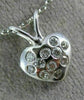 ESTATE .20CT DIAMOND 14KT WHITE GOLD 3D ETOILE HEART FLOATING PENDANT #15415