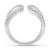 ESTATE WIDE .42CT ROUND DIAMOND 14KT WHITE GOLD CLASSIC DOUBLE HEART LOVE RING