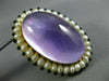 ANTIQUE EXTRA LARGE AAA AMETHYST SAPPHIRE & PEARL 14K YELLOW GOLD PENDANT BROOCH