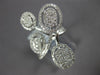 ESTATE LARGE .75CT DIAMOND 14KT WHITE GOLD CLUSTER HALO CRISS CROSS FLOWER RING