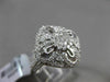 ANTIQUE LARGE 1.07CT DIAMOND 18KT WHITE GOLD SQUARE FILIGREE FLORAL CLUSTER RING