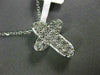 ANTIQUE .40CT ROUND DIAMOND 14KT WHITE GOLD CLASSIC FLOATING CROSS PENDANT #1894