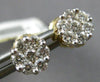 .50CT DIAMOND 14KT YELLOW GOLD CLUSTER INVISIBLE FLOWER SCREWBACK STUD EARRINGS
