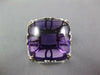 EXTRA LARGE 13.81CT DIAMOND & AAA AMETHYST 14KT WHITE GOLD CUSHION FILIGREE RING