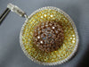 LARGE 14.06CT WHITE FANCY YELLOW & PINK DIAMOND 18KT GOLD FUN HANGING EARRINGS