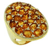 LARGE 10.28CT DIAMOND & AAA CITRINE 14KT YELLOW GOLD 3D OVAL & ROUND FUN RING