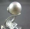 LARGE .32CT DIAMOND & AAA SOUTH SEA PEARL 18KT WHITE GOLD CRISS CROSS LOVE RING