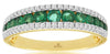.77CT DIAMOND & AAA EMERALD 14K 2 TONE GOLD ROUND SEMI ETERNITY ANNIVERSARY RING
