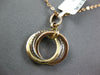 ESTATE .30CT DIAMOND 14KT TRI COLOR GOLD TRINITY CIRCLE OF LIFE FLOATING PENDANT
