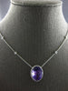 LARGE 7.99CT DIAMOND & AAA AMETHSYT 14KT WHITE GOLD OVAL & ROUND LOVE NECKLACE