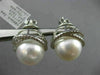 ESTATE LARGE 1.15CT DIAMOND & AAA SOUTH SEA PEARL 18KT WHITE GOLD STUD EARRINGS